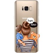 Прозрачный чехол Uprint Samsung G955 Galaxy S8 Plus Super Mama and Son