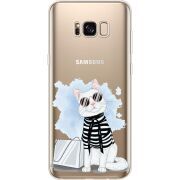 Прозрачный чехол Uprint Samsung G955 Galaxy S8 Plus Cat Style