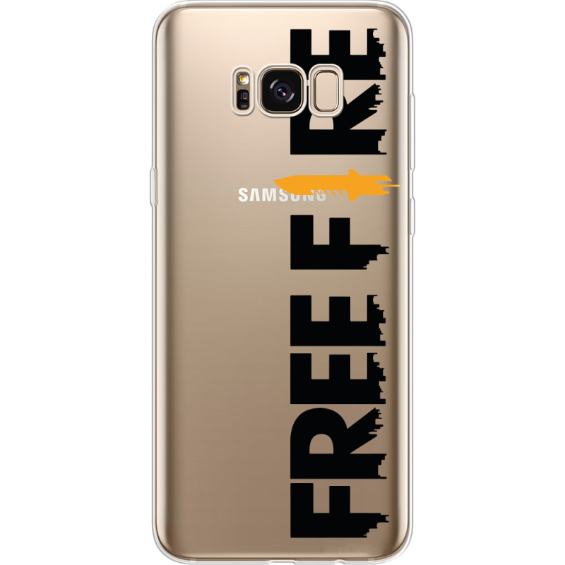 Прозрачный чехол Uprint Samsung G955 Galaxy S8 Plus Free Fire Black Logo