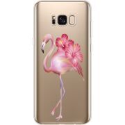 Прозрачный чехол Uprint Samsung G955 Galaxy S8 Plus Floral Flamingo