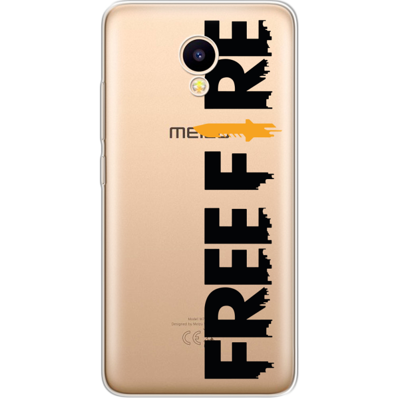 Прозрачный чехол Uprint Meizu M5C Free Fire Black Logo