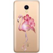 Прозрачный чехол Uprint Meizu M5C Floral Flamingo