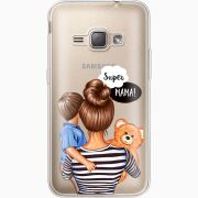 Прозрачный чехол Uprint Samsung J120H Galaxy J1 2016 Super Mama and Son