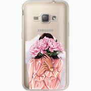 Прозрачный чехол Uprint Samsung J120H Galaxy J1 2016 Девушка с Пионами