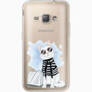 Прозрачный чехол Uprint Samsung J120H Galaxy J1 2016 Cat Style