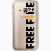 Прозрачный чехол Uprint Samsung J120H Galaxy J1 2016 Free Fire Black Logo