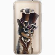 Прозрачный чехол Uprint Samsung J120H Galaxy J1 2016 Steampunk Cat