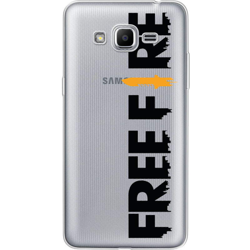 Прозрачный чехол Uprint Samsung J2 Prime G532F Free Fire Black Logo