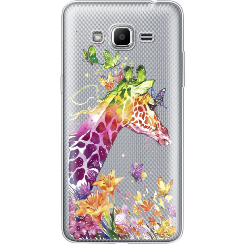 Прозрачный чехол Uprint Samsung J2 Prime G532F Colorful Giraffe