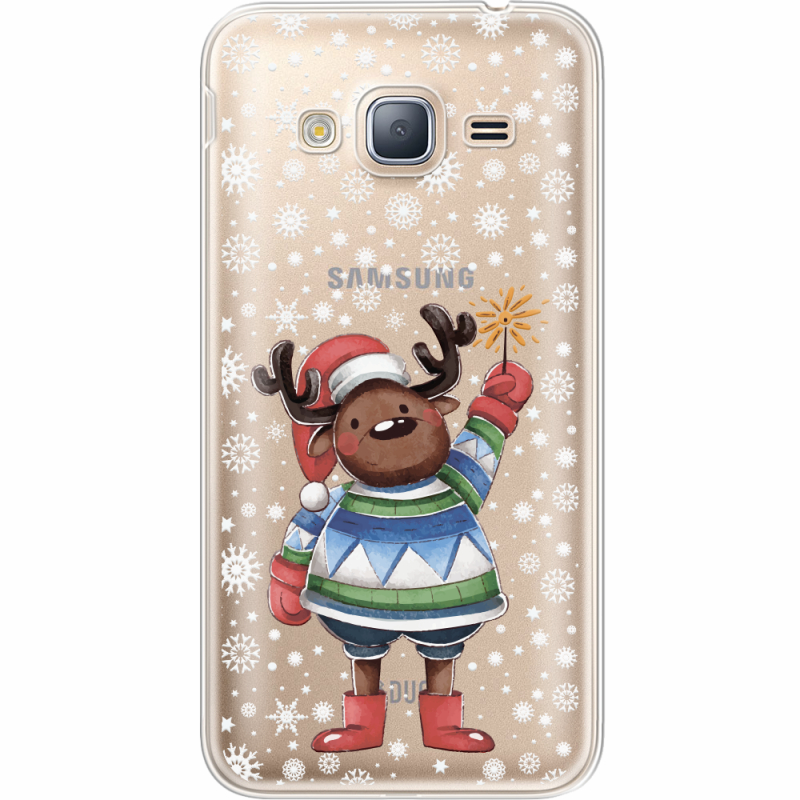 Прозрачный чехол Uprint Samsung J320 Galaxy J3 Christmas Deer with Snow