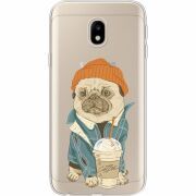 Прозрачный чехол Uprint Samsung J330 Galaxy J3 2017 Dog Coffeeman