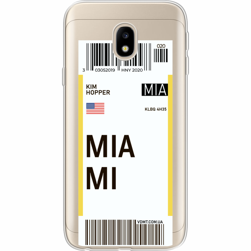 Прозрачный чехол Uprint Samsung J330 Galaxy J3 2017 Ticket Miami