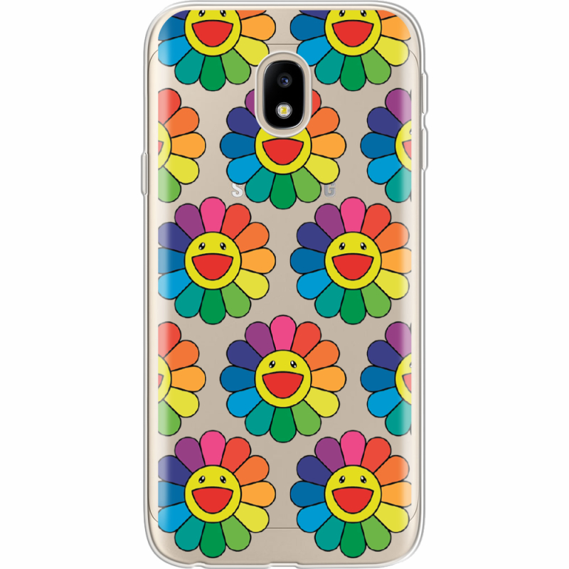 Прозрачный чехол Uprint Samsung J330 Galaxy J3 2017 Hippie Flowers