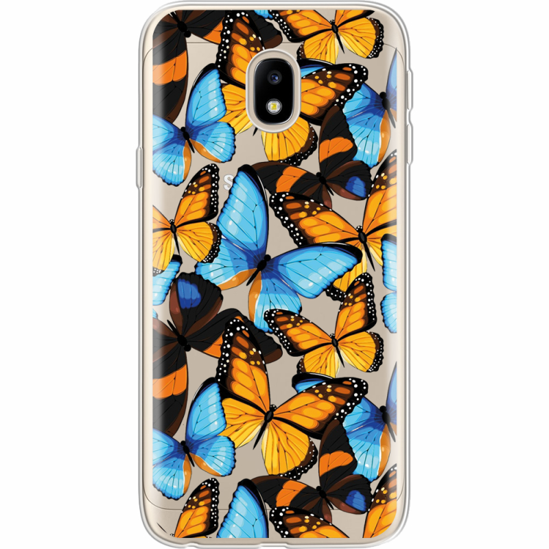 Прозрачный чехол Uprint Samsung J330 Galaxy J3 2017 Butterfly Morpho
