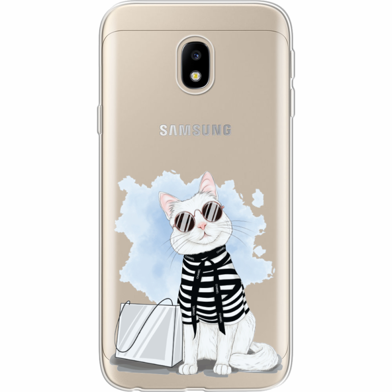 Прозрачный чехол Uprint Samsung J330 Galaxy J3 2017 Cat Style