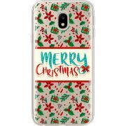 Прозрачный чехол Uprint Samsung J330 Galaxy J3 2017 Vintage Christmas Pattern