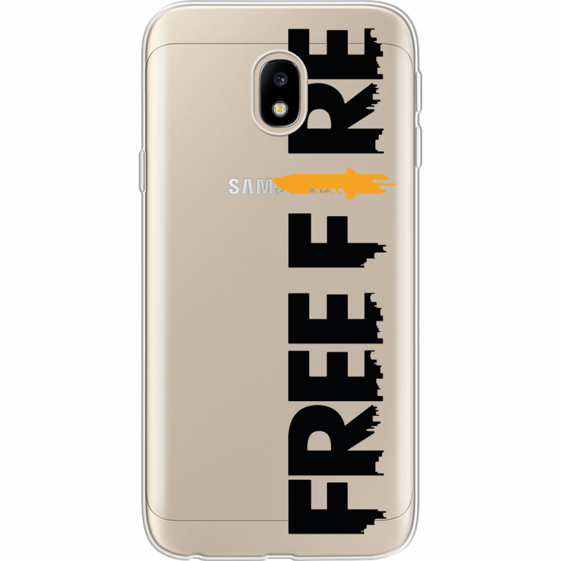 Прозрачный чехол Uprint Samsung J330 Galaxy J3 2017 Free Fire Black Logo