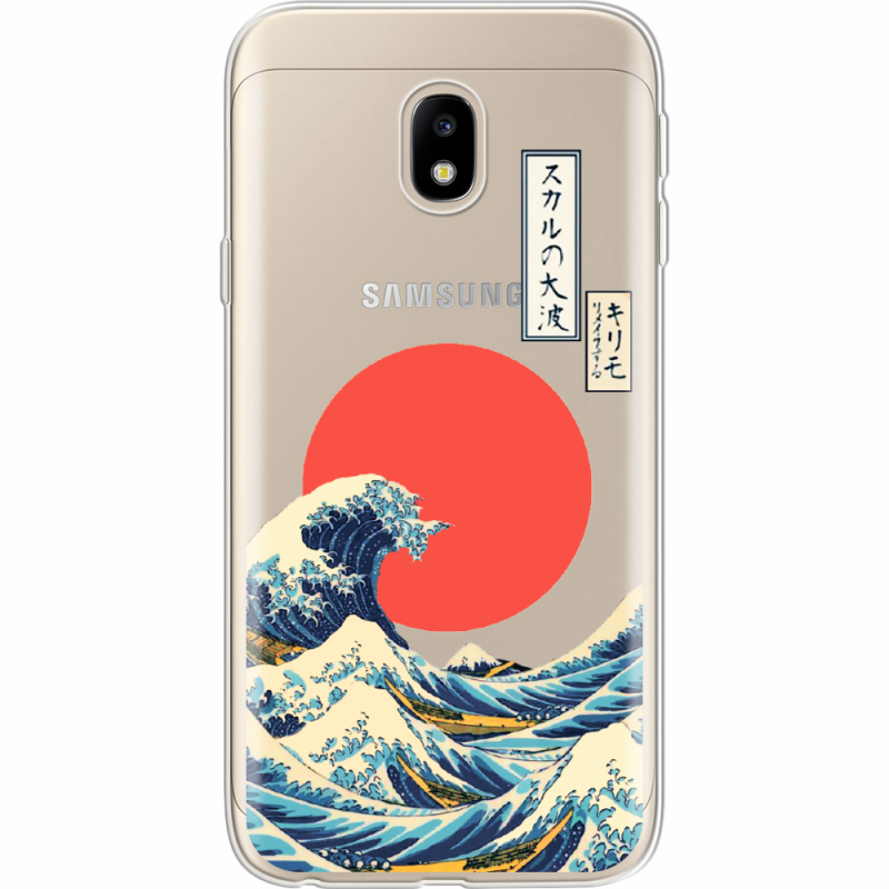 Прозрачный чехол Uprint Samsung J330 Galaxy J3 2017 Большая волна в Канагаве