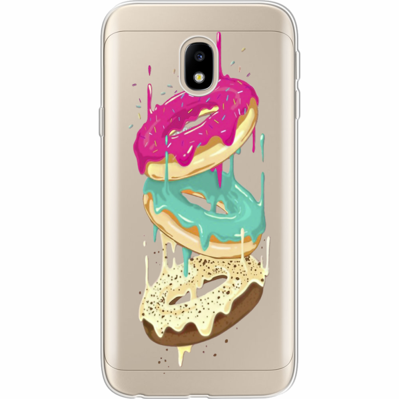 Прозрачный чехол Uprint Samsung J330 Galaxy J3 2017 Donuts