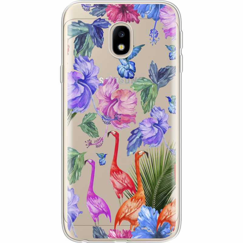 Прозрачный чехол Uprint Samsung J330 Galaxy J3 2017 Flamingo