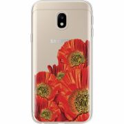 Прозрачный чехол Uprint Samsung J330 Galaxy J3 2017 Red Poppies