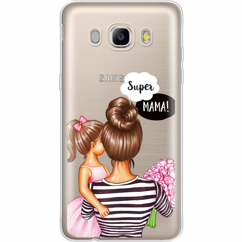 Прозрачный чехол Uprint Samsung J710 Galaxy J7 2016 Super Mama and Daughter