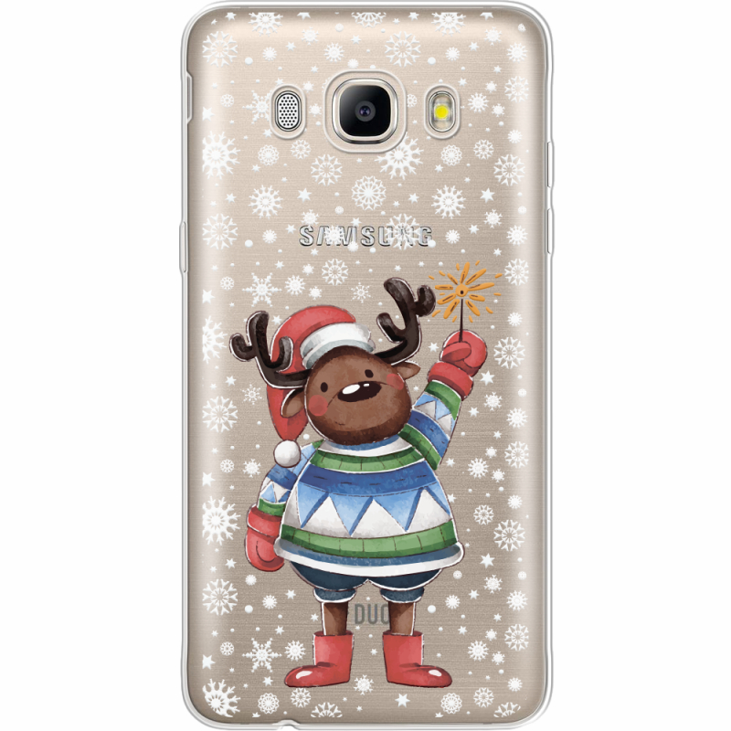 Прозрачный чехол Uprint Samsung J710 Galaxy J7 2016 Christmas Deer with Snow