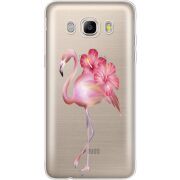 Прозрачный чехол Uprint Samsung J710 Galaxy J7 2016 Floral Flamingo