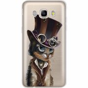 Прозрачный чехол Uprint Samsung J710 Galaxy J7 2016 Steampunk Cat