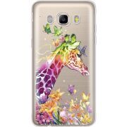 Прозрачный чехол Uprint Samsung J710 Galaxy J7 2016 Colorful Giraffe