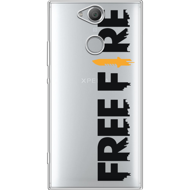 Прозрачный чехол Uprint Sony Xperia XA2 H4113 Free Fire Black Logo