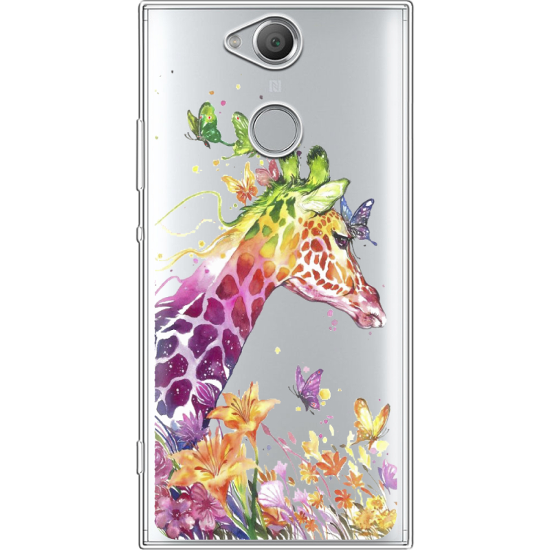 Прозрачный чехол Uprint Sony Xperia XA2 H4113 Colorful Giraffe