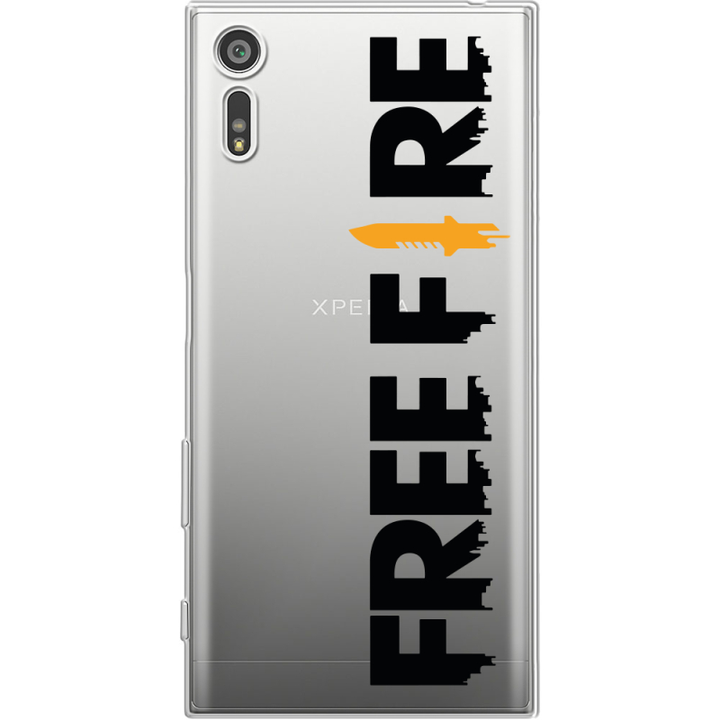 Прозрачный чехол Uprint Sony Xperia XZ F8332 Free Fire Black Logo