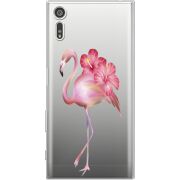 Прозрачный чехол Uprint Sony Xperia XZ F8332 Floral Flamingo