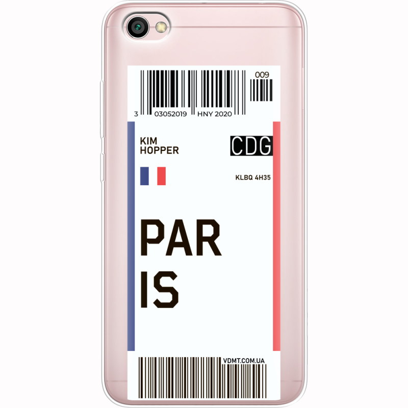 Прозрачный чехол Uprint Xiaomi Redmi Note 5A Ticket Paris