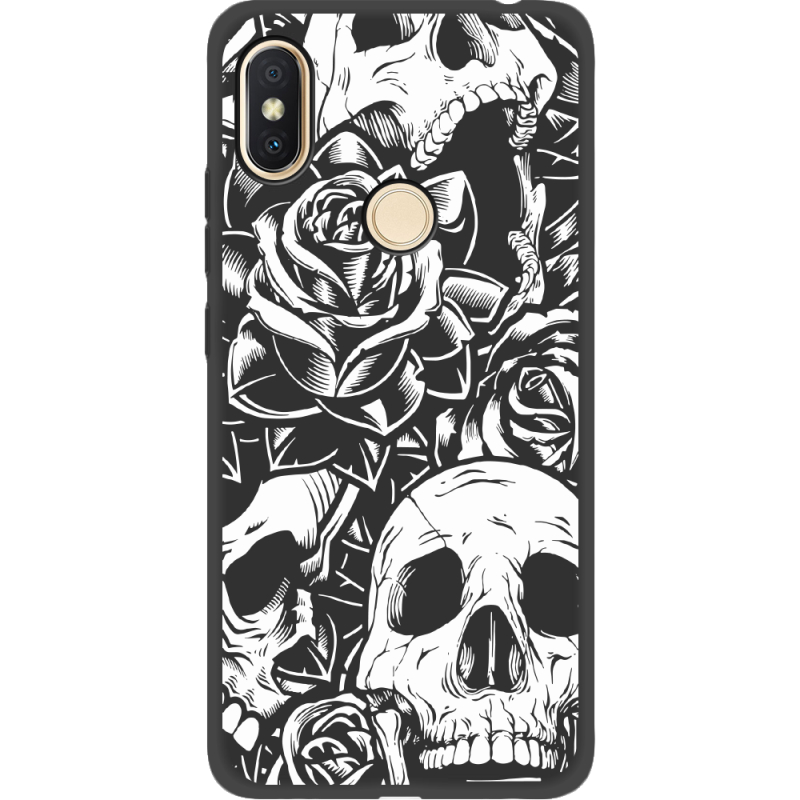 Черный чехол Uprint Xiaomi Redmi S2 Skull and Roses