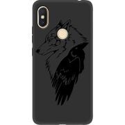 Черный чехол Uprint Xiaomi Redmi S2 Wolf and Raven