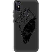 Черный чехол Uprint Xiaomi Mi 6X / A2 Wolf and Raven