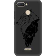 Черный чехол Uprint Xiaomi Redmi 6 Wolf and Raven