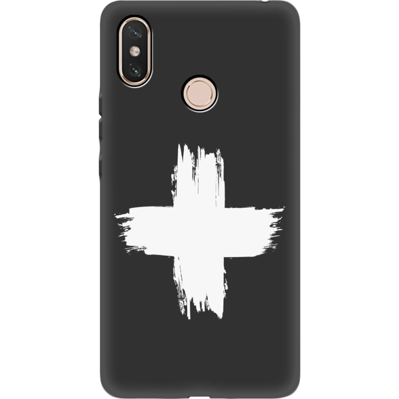 Черный чехол Uprint Xiaomi Mi Max 3 Білий хрест ЗСУ