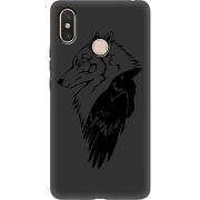 Черный чехол Uprint Xiaomi Mi Max 3 Wolf and Raven