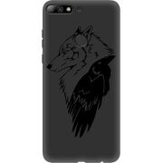 Черный чехол Uprint Huawei Y7 Prime 2018 / Honor 7C Pro Wolf and Raven