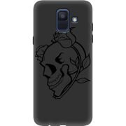 Черный чехол Uprint Samsung A600 Galaxy A6 2018 Skull and Roses