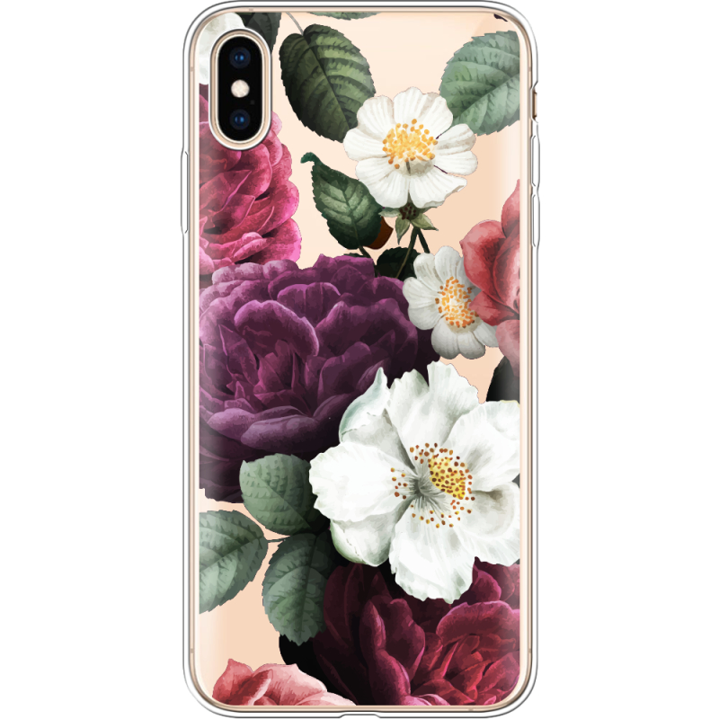 Прозрачный чехол Uprint Apple iPhone XS Max Floral Dark Dreams