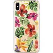 Прозрачный чехол Uprint Apple iPhone XS Max Tropical Flowers