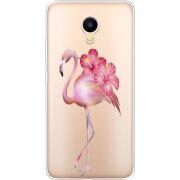 Прозрачный чехол Uprint Meizu M3 / M3s Floral Flamingo