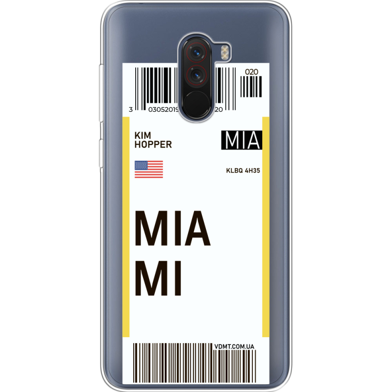 Прозрачный чехол Uprint Xiaomi Pocophone F1 Ticket Miami
