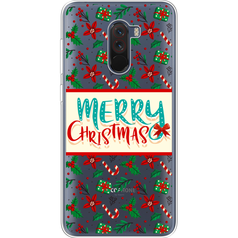 Прозрачный чехол Uprint Xiaomi Pocophone F1 Vintage Christmas Pattern