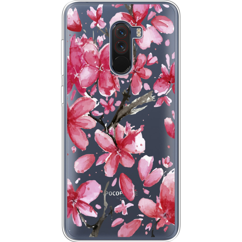Прозрачный чехол Uprint Xiaomi Pocophone F1 Pink Magnolia