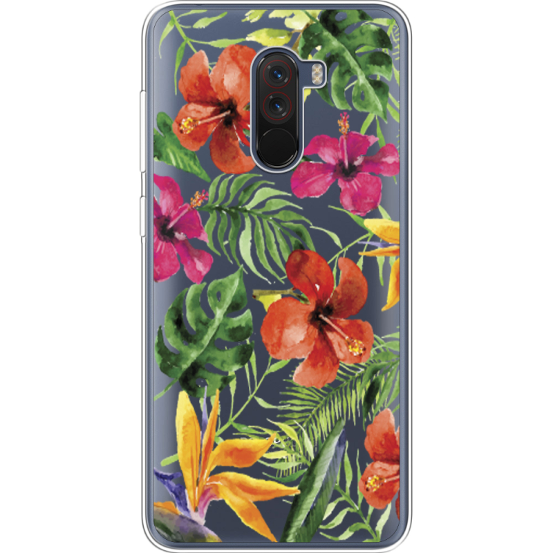 Прозрачный чехол Uprint Xiaomi Pocophone F1 Tropical Flowers